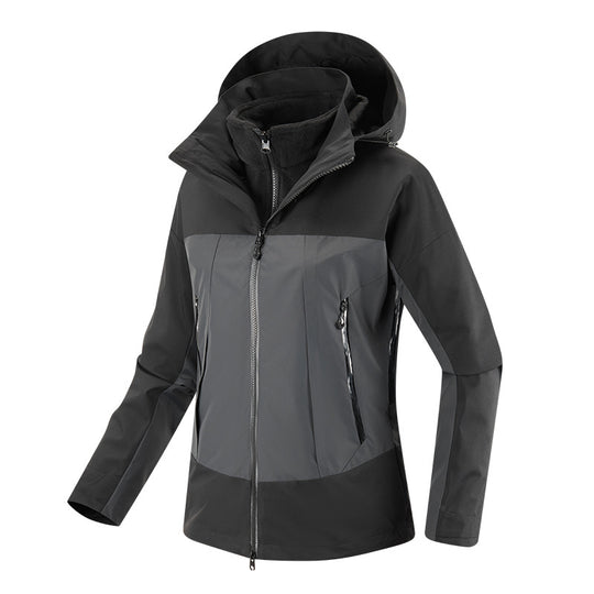 Damen Multikomfort Softshelljacke mit herausnehmbarem Fleece-Inlay und verstellbarer Kapuze EB