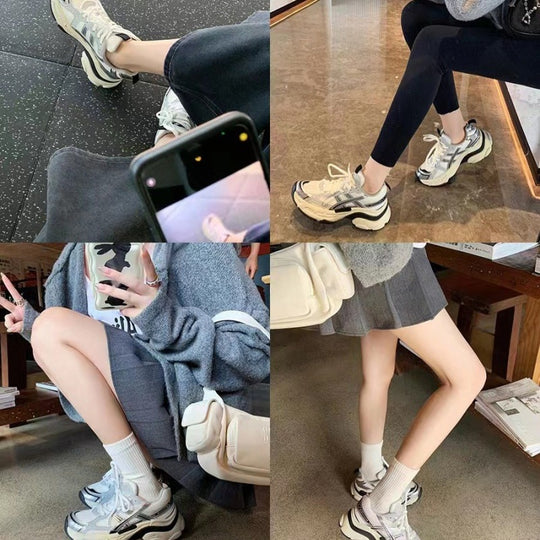 Damen Sportliche Sneakers mit atmungsaktiver Mesh-Oberfläche und komfortabler Dämpfung EB