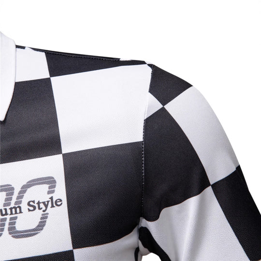 Herren Polo-Shirt mit kariertem Muster und modernem Kragen EB