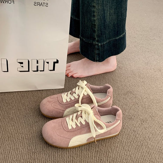Damen Sportliche Sneakers aus hochwertigem Wildleder mit atmungsaktiver Sohle EB
