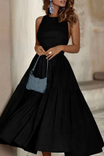 Damen Elegantes Langarmkleid mit bodenlangem Rock und raffinierten Falten EB