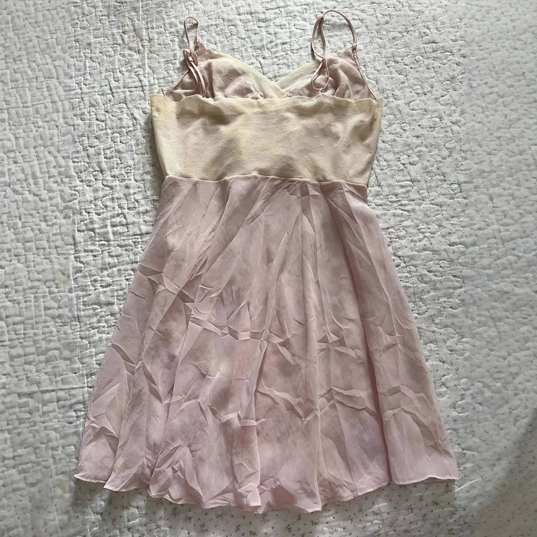 Damen Elegantes Nachthemd mit Spitzenverzierungen EB