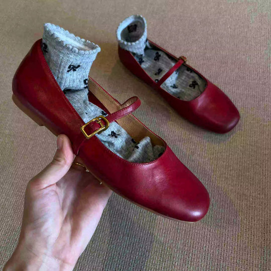 Damen elegante Mary Jane Ballerinas mit praktischer Schnallenverzierung EB