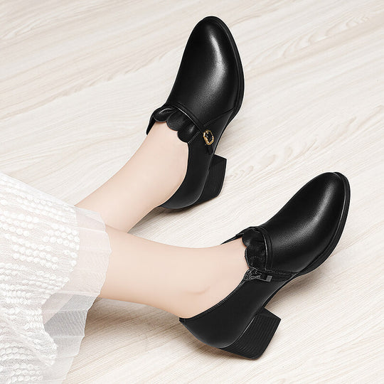 Damen elegante Stiefeletten mit Zierschnalle und komfortablem Absatz EB