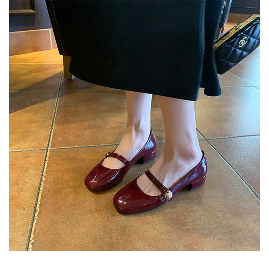 Damen elegante Mary Jane Ballerinas mit modischer Schnalle EB