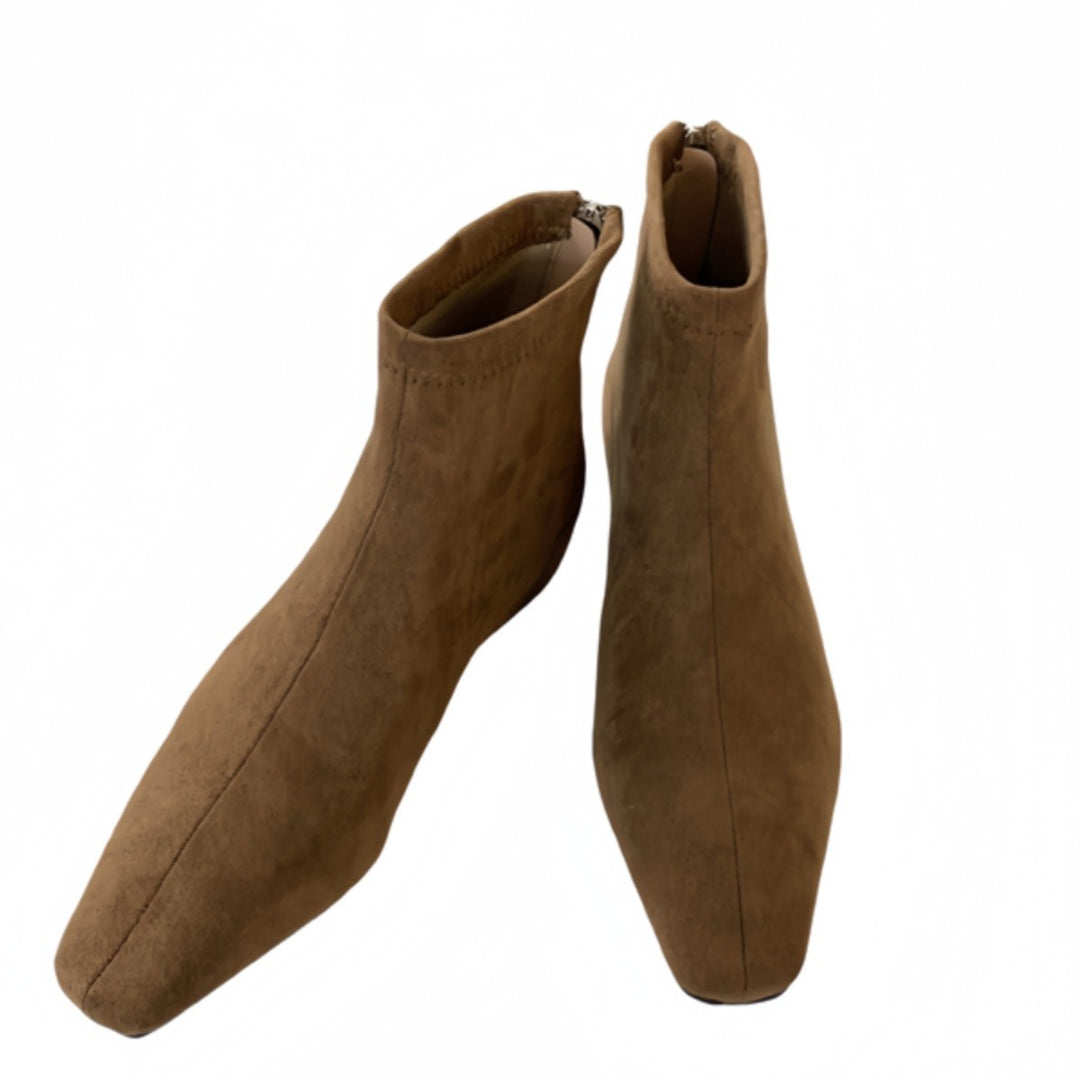 Damen elegante Stiefeletten mit modischer spitz zulaufender Form und bequemem Blockabsatz EB