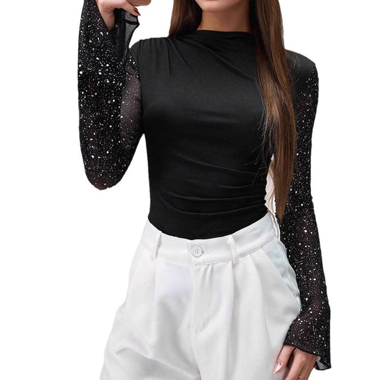 Damen Elegantes Oberteil mit Glitzer EB