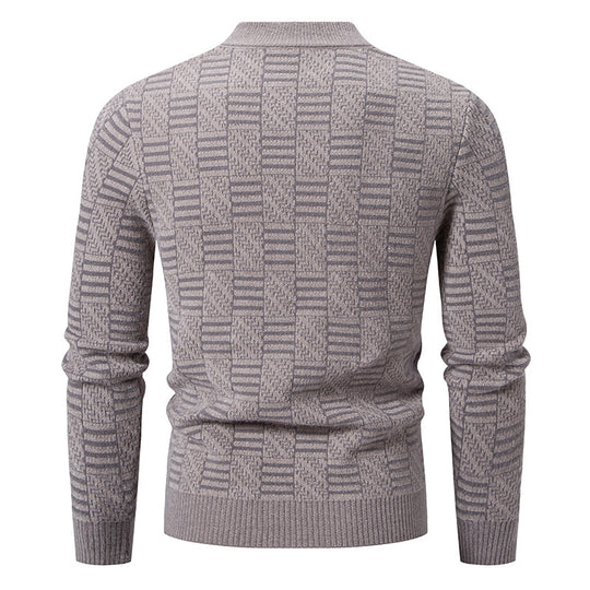 Herren Strickpullover mit strukturiertem Design und hohem Kragen EB