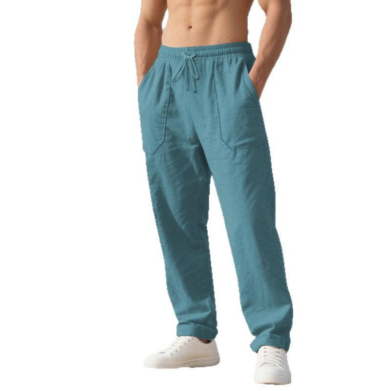 Herren lässige Cargo-Hose mit seitlichen Taschen und verstellbarem Bund EB