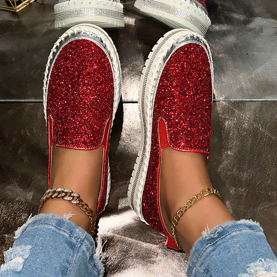 Damen Slip-On Glitzer Sneakers EB