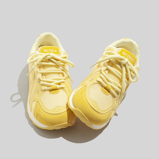 Damen Sportliche Sneakers mit atmungsaktiver Oberflächenstruktur und rutschfester Gummisohle EB