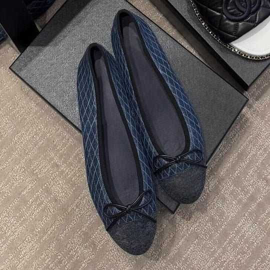 Damen Ballerinas mit elegantem Kontrast-Design und weichem Fußbett EB