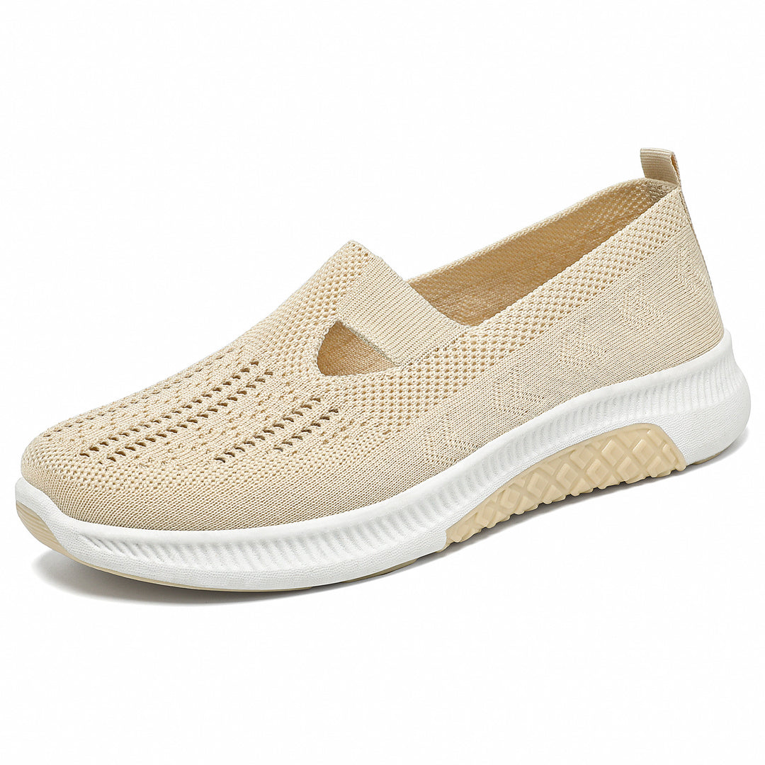Damen nan elastischer Strick-Slipper mit perforiertem Atmungsnetz und dämpfender Leichtsohle EB