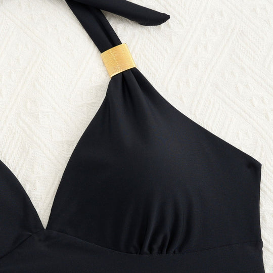 Damen Tankini mit tiefem V-Ausschnitt und dekorativem Knoten EB