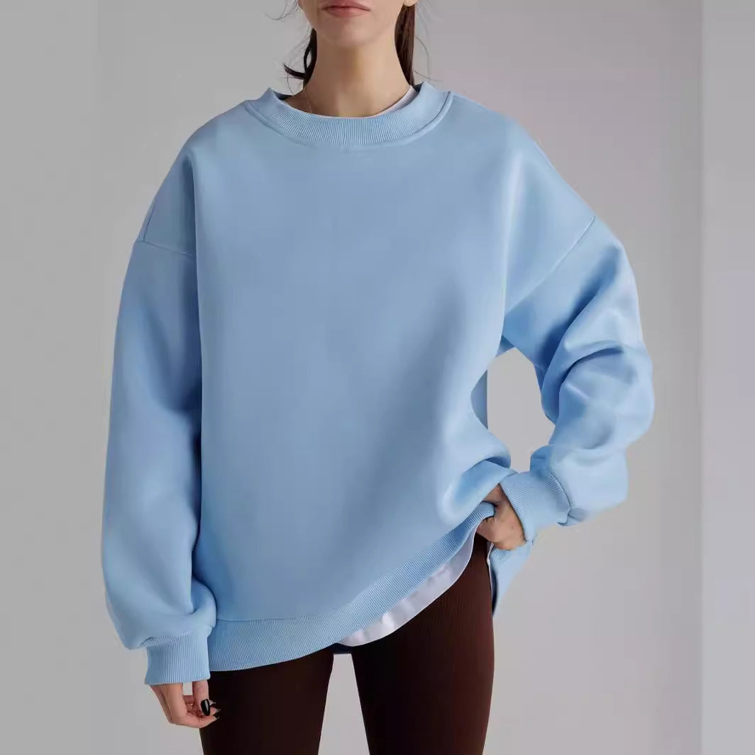 Damen Oversized Sweatshirt mit lässigem Schnitt und hohen Bündchen EB