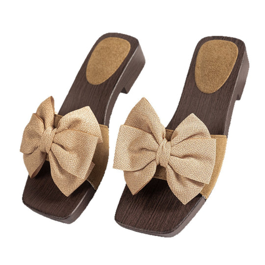 Damen elegante Sandalen mit dekorativen Schleifen und komfortablem Fußbett EB