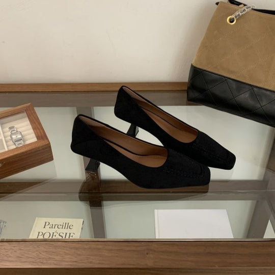 Damen elegante Ballerinas aus feinem Veloursleder EB