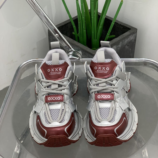 Damen Futuristische Wedge-Chunky-Sneaker mit Mesh‑Einsätzen und verstärkter Profilsohle EB