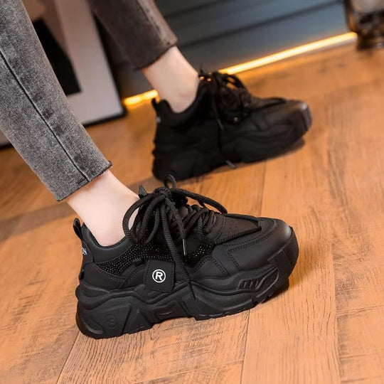 Damen Sportliche Chunky Sneakers mit atmungsaktivem Obermaterial und rutschfester Sohle EB