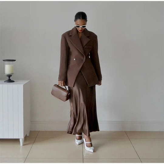 Damen Modischer Blazer mit doppelter Knopfleiste und tailliertem Schnitt EB