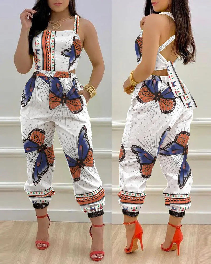 Damen lässiger Overall mit floralem Design EB