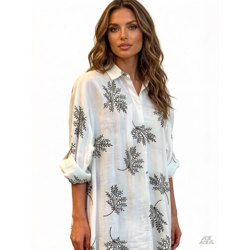 Damen Blusenshirt mit blumigem Motiv und legerem Schnitt EB