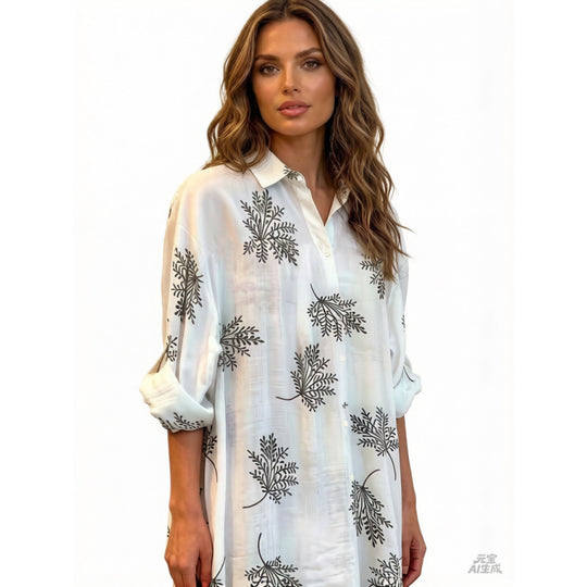 Damen Blusenshirt mit blumigem Motiv und legerem Schnitt EB