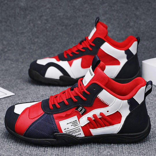 Herren mehrlagige Retro-City-Sneaker mit Wildleder- und Textilmix, gepolstertem Fersenkragen, atmungsaktiver Mesh-Zunge und griffiger Gummisohle EB