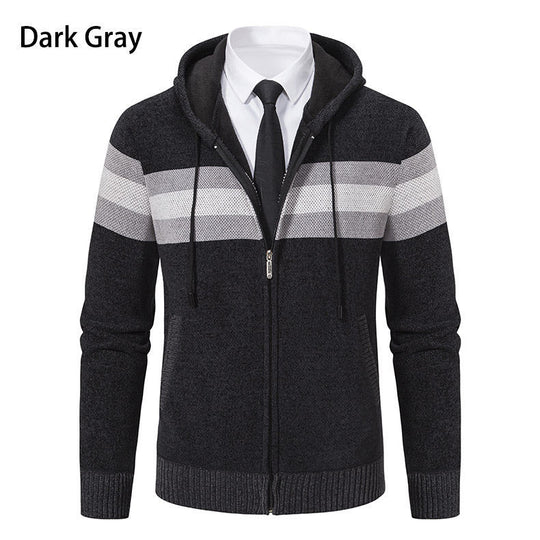 Herren modische Kapuzenjacke mit strukturiertem Design und elegantem Innenkragen EB