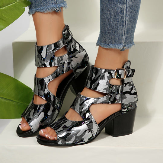 Damen Blockabsatz Sandalen EB