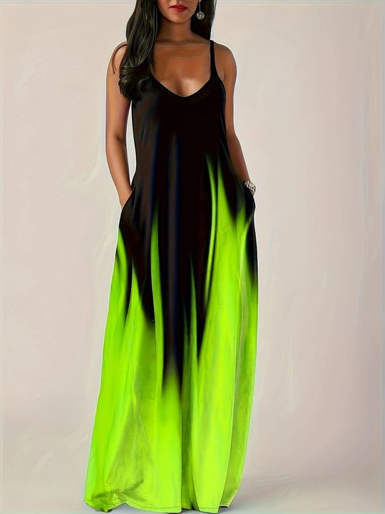 Damen Maxikleid mit elegantem Schnitt und seitlichen Taschen EB