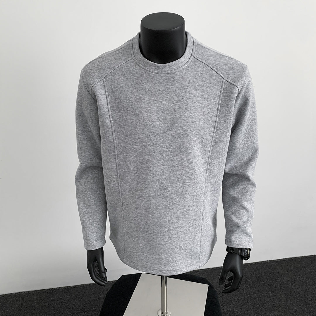 Herren nan taillierter Rundhals-Sweater aus dichtem Sweatstoff mit flachen Ziernähten und Raglanärmeln EB