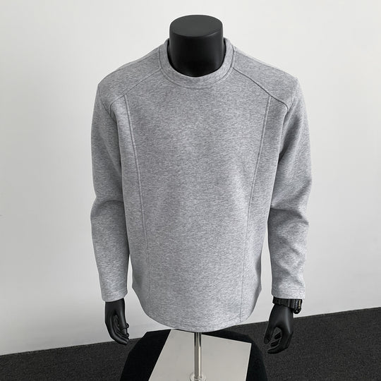 Herren nan taillierter Rundhals-Sweater aus dichtem Sweatstoff mit flachen Ziernähten und Raglanärmeln EB