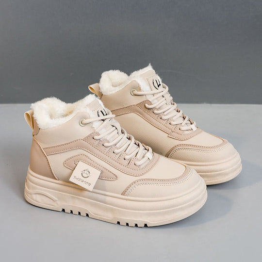 Damen High-Top Sneakers mit kuscheligem Fleece-Futter und rutschfester Sohle EB