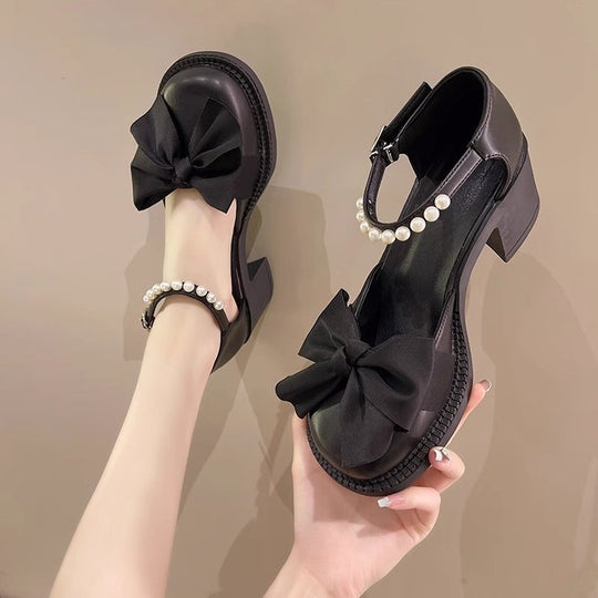Damen Sandalen mit eleganter Schleifenverzierung und modischem Perlenriemen EB