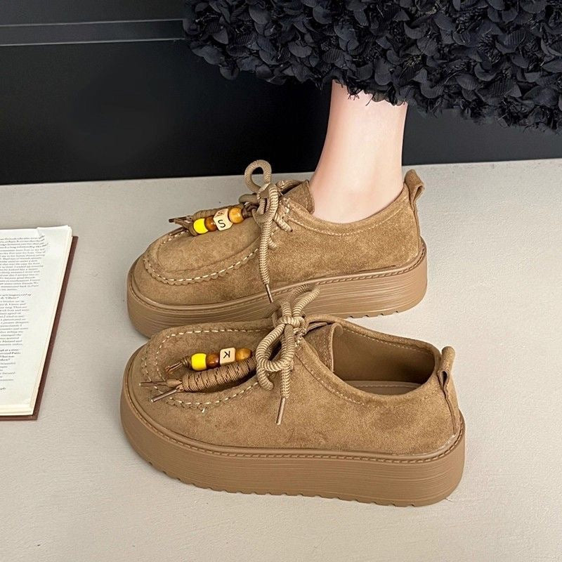 Damen Plattform Sneakers mit lässigem Wildleder-Obermaterial EB