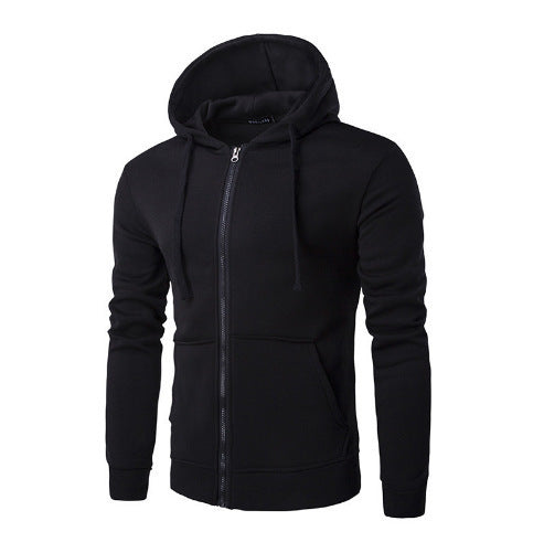 Herren nan schmal geschnittene Zip-Hoodie Jacke mit weichem Fleece-Innenfutter und Kängurutaschen EB