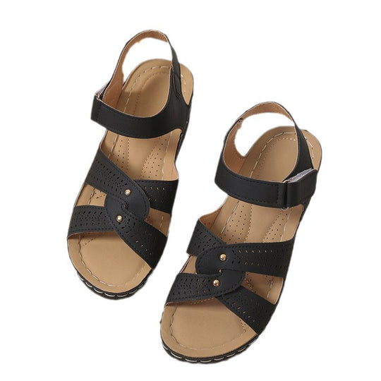 Damen Komfortable Sandalen mit luftiger Perforation und anatomischem Fußbett EB