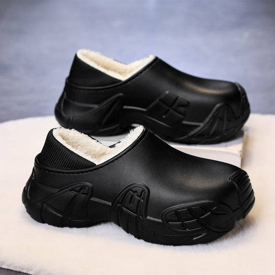 Damen Gemütliche Clogs mit flauschigem Innenfutter und rutschfester Sohle EB