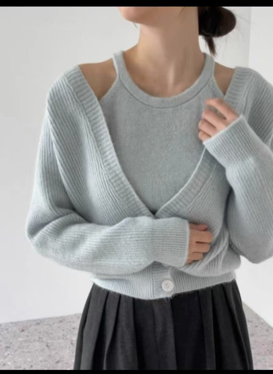 Damen Strickjacke mit offenem Schnitt und Rippstruktur EB