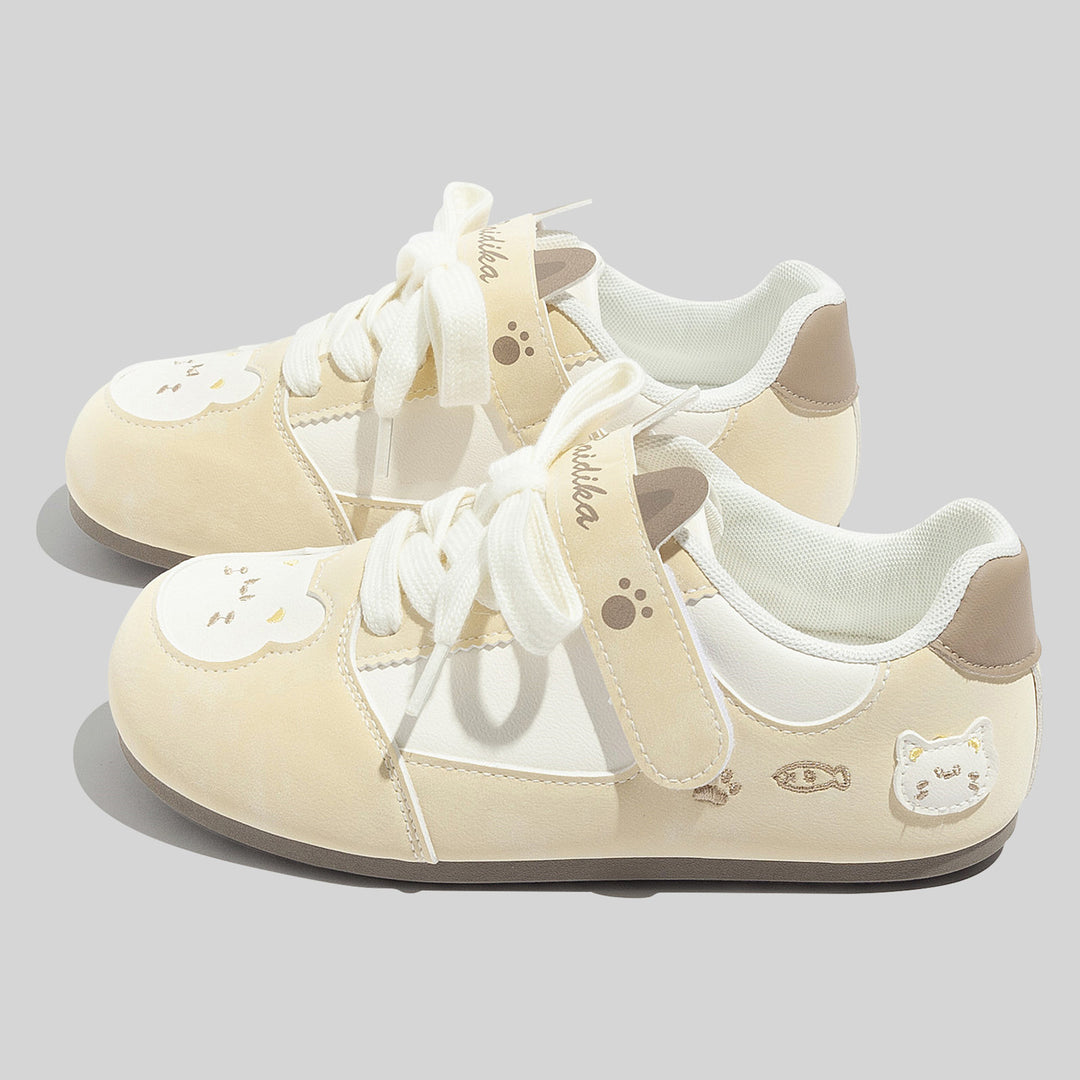 Damen Sneakers mit niedlichem Katzenmotiv und bequemer Dämpfung EB