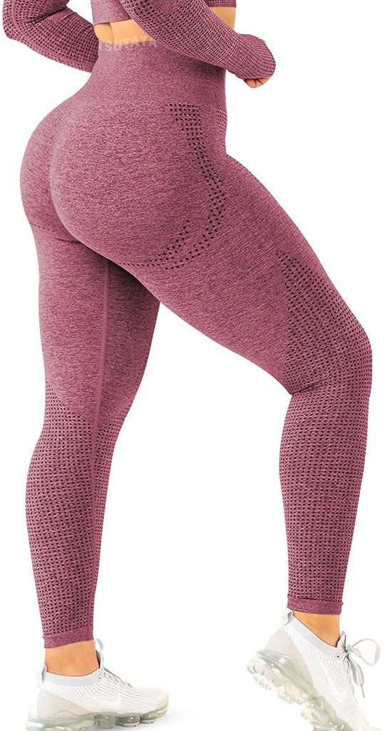 Damen Hohe Performance Fitnessleggings mit strukturierter Oberfläche EB
