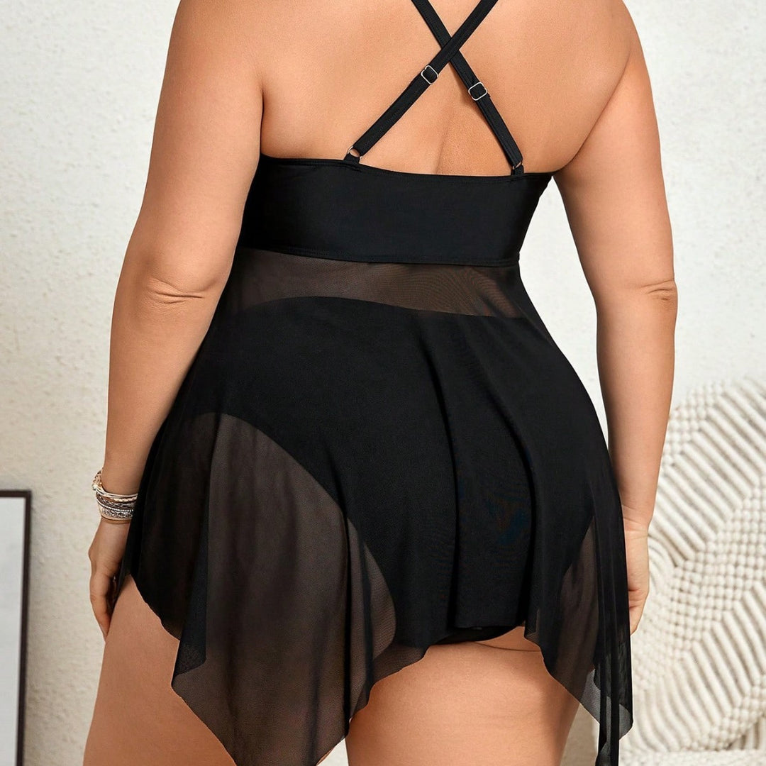 Damen Swimdress mit verführerischem Wickeldesign EB