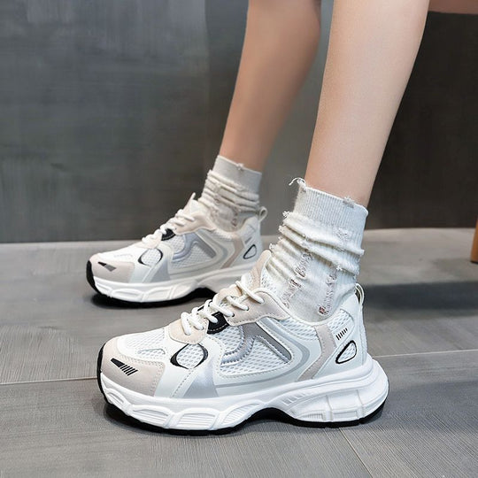 Damen moderne Sport Sneakers mit atmungsaktiver Oberflächenstruktur und stoßdämpfender Sohle EB