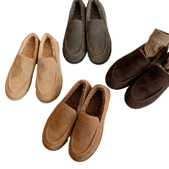 Damen Mokassins mit wärmendem Innenfutter und elegantem Wildleder-Design EB