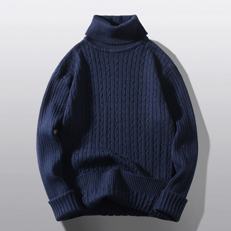 Damen Strickpullover mit hohem Kragen und Rippenmuster EB