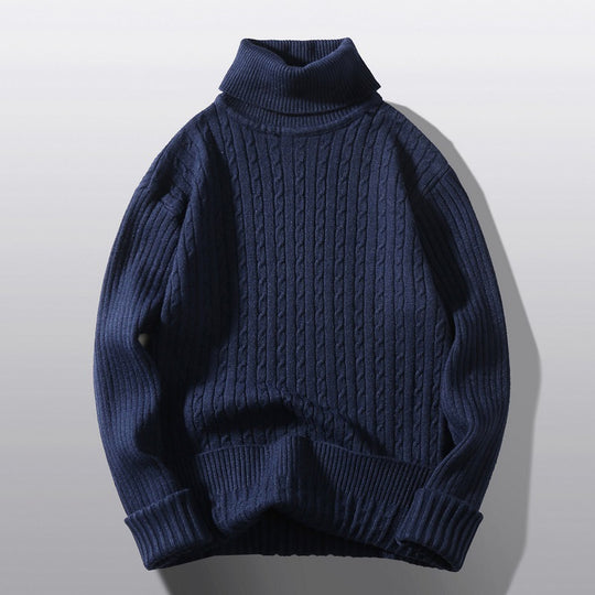 Damen Strickpullover mit hohem Kragen und Rippenmuster EB