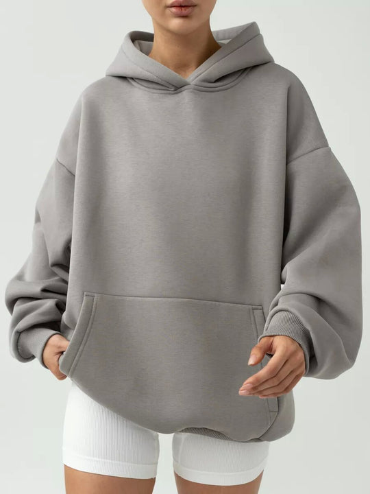 Damen nan oversized Kapuzenpullover mit Kängurutasche und dropped-shoulder Schnitt EB