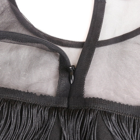 Damen Wickelkleid mit fransierendem Design und seitlichem Schlitz EB