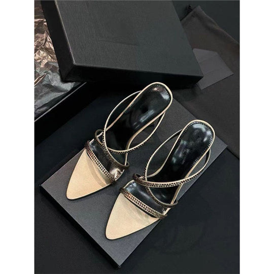 Damen elegante Absatzsandalen mit modischem Riemendesign und funkelnden Strassakzenten EB